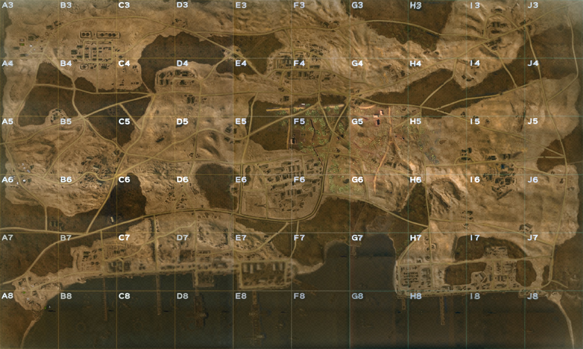 Cam Ranh Port tactical map assembled by Cadre from in-game screenshots, shown at full stitched resolution